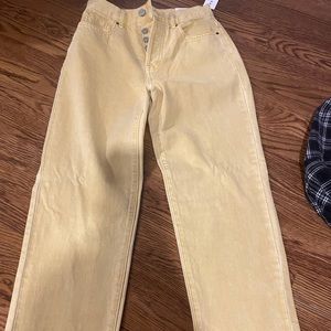 Pacsun Yellow High Rise straight leg jeans